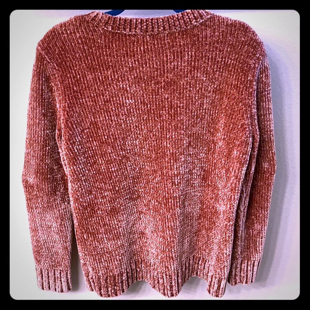 Orvis Jewel Tone Rose Dusty Pink/Silver Color Shift Chenille Soft Relaxed Fit Lg - Picture 4 of 10